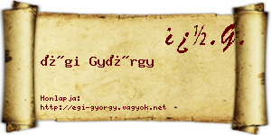 Égi György névjegykártya