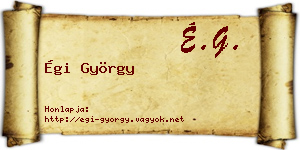 Égi György névjegykártya